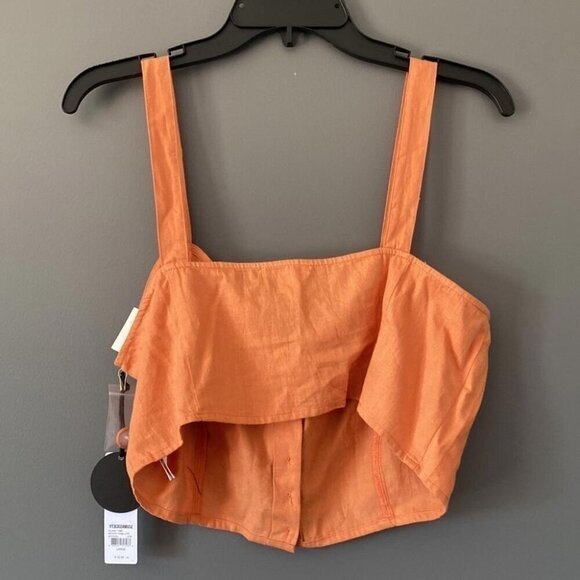 Romantic Cottagecore Top Linen Blend Bustier Whimsical Large - Picture 8 of 12